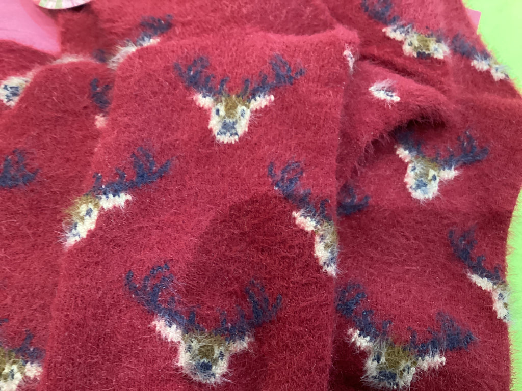 Powder Fuchsia Mini Stag Fuzzy Socks