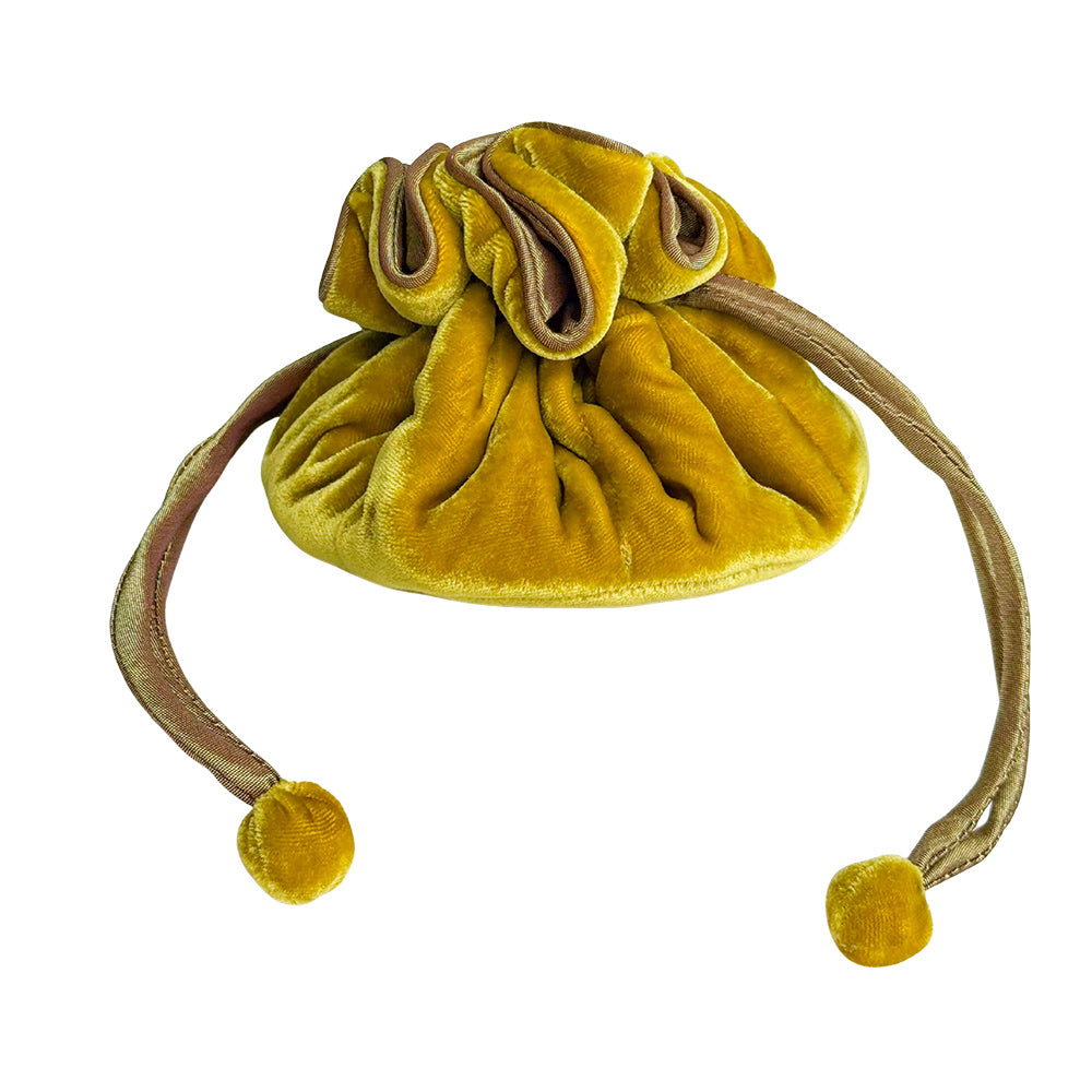 Lua Mustard Velvet Jewellery Pouch