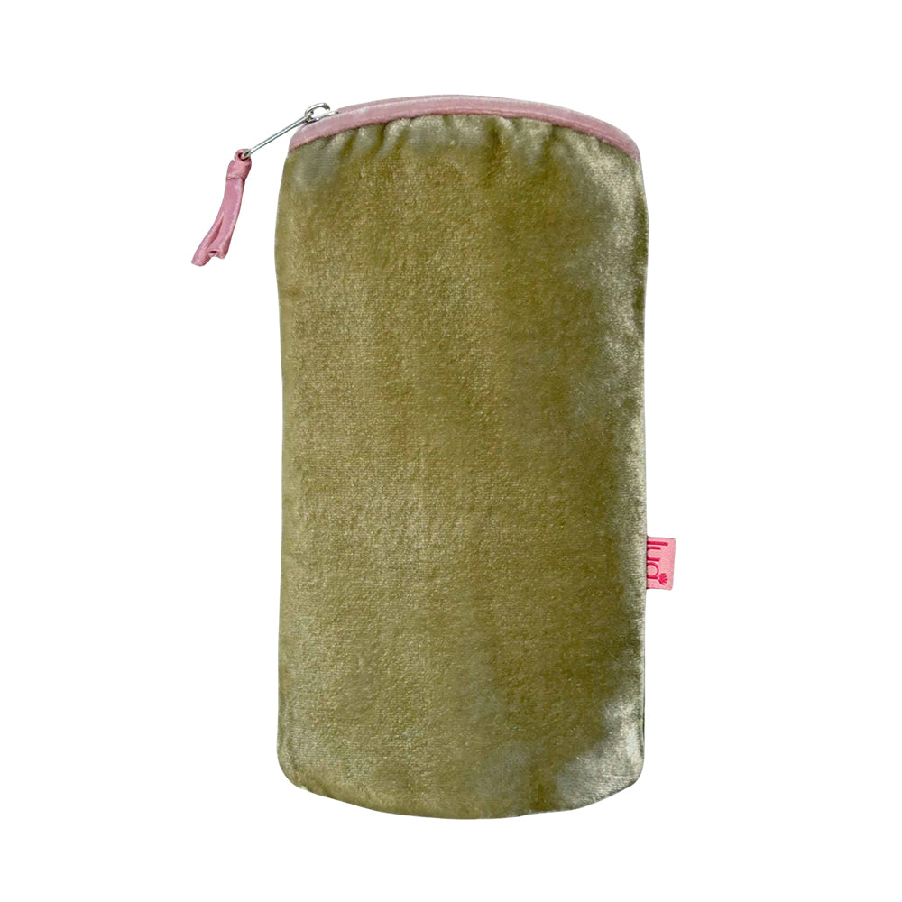 Lua Fern Velvet glasses case with pale pink trim