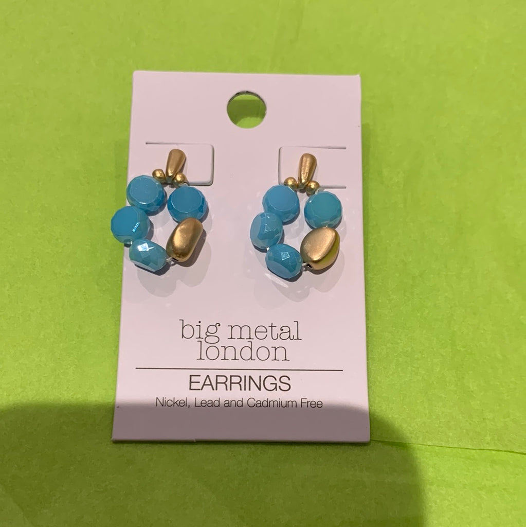 Sacha Tulip Blue and Gold Earrings BML