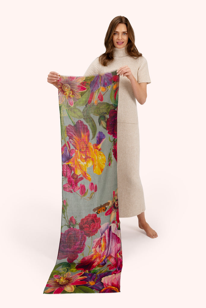 Powder Winter Iris in Ice Scarf