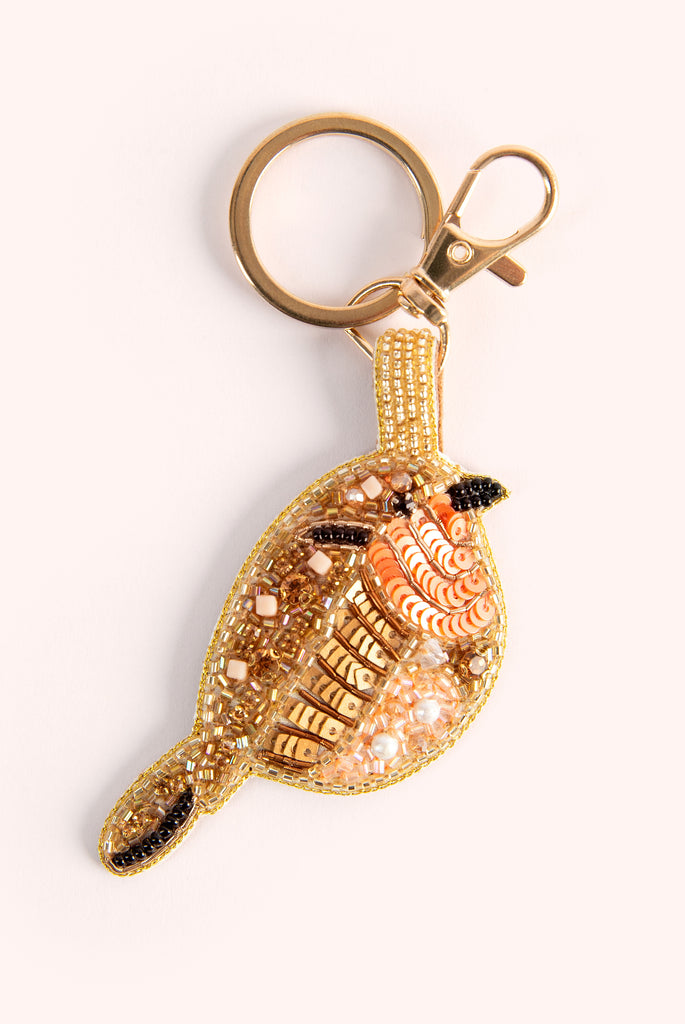 Powder Robin Red Breast Beaded Keyring