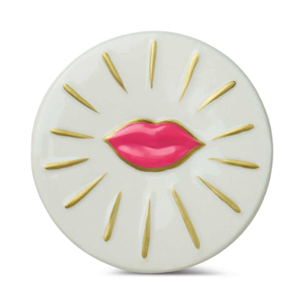 Charmed 8oz/226g Pink Glass Candle with Lips Lid - Smoked Cherry