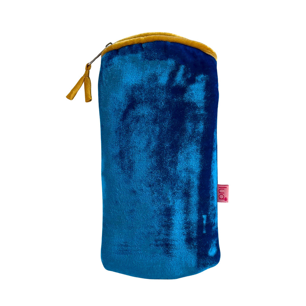 Lua Blue Velvet Glasses Case