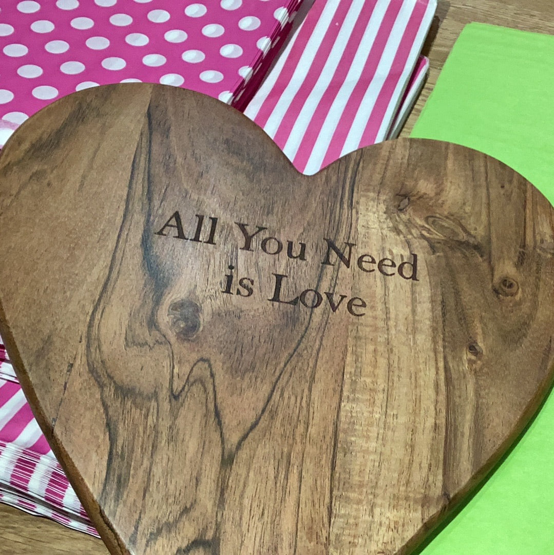 Wooden Heart Shaped Board