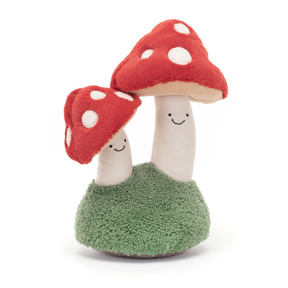 What a cheeky pair ! With snowy spots on fabulous red toadstool tops, this Jellycat will cheer up any space.

Tested to and passes the European Standard for toys: EN71 parts 1,2 and 3.

Suitable from Birth.

30 degree Celsius wash

H25cm x W13cm