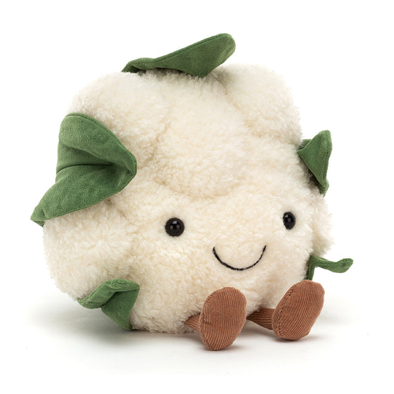 What a gorgeous cheeky face this Jellycat Cauliflower has !  With the biggest smile and cute corduroy boots.