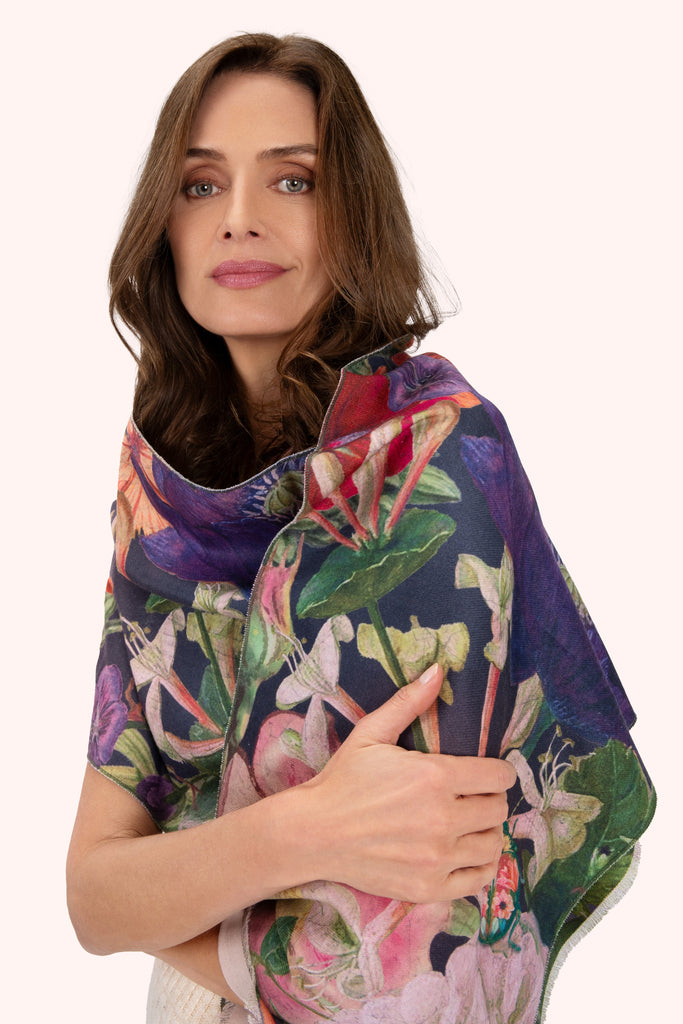 Powder Autumn Posy in Midnight Lux Print Scarf