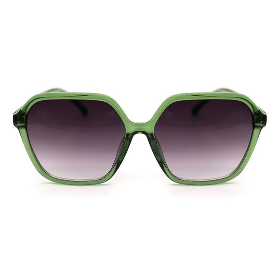  Recycled emerald green hexagon sunglasses
