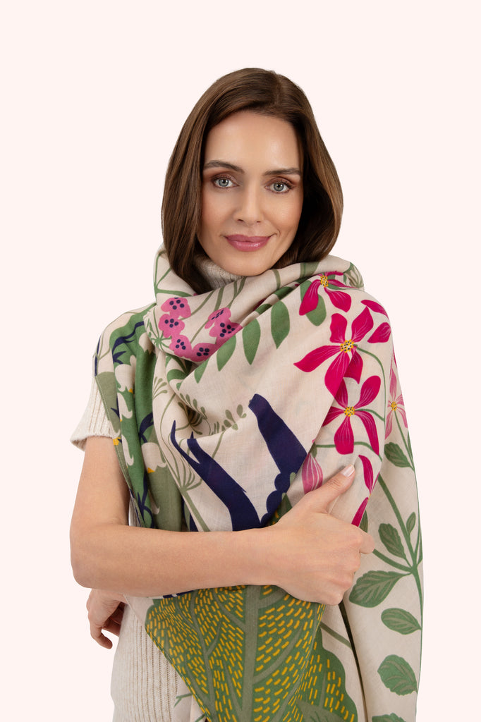 Powder Swooping Swallows Print Scarf