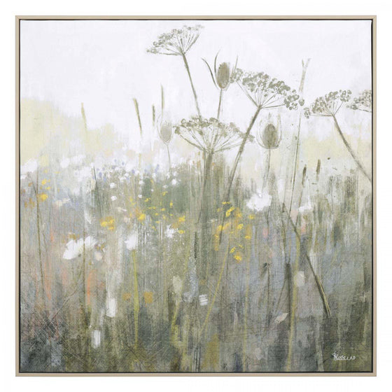  Serene and tranquil brushwood, meadow bright primulas and brambles during the winter times.