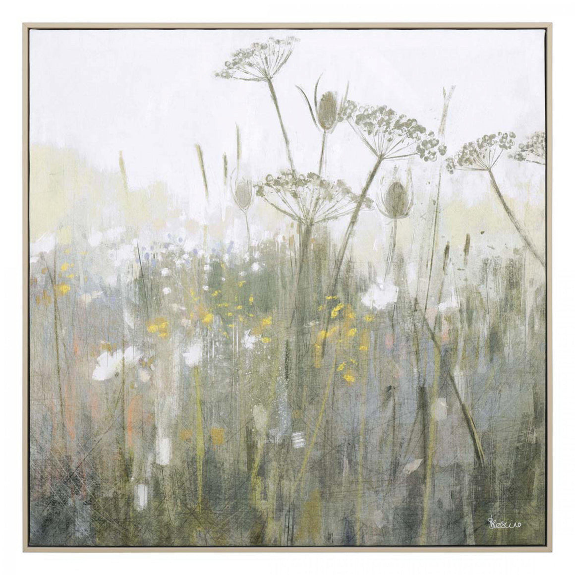  Serene and tranquil brushwood, meadow bright primulas and brambles during the winter times.