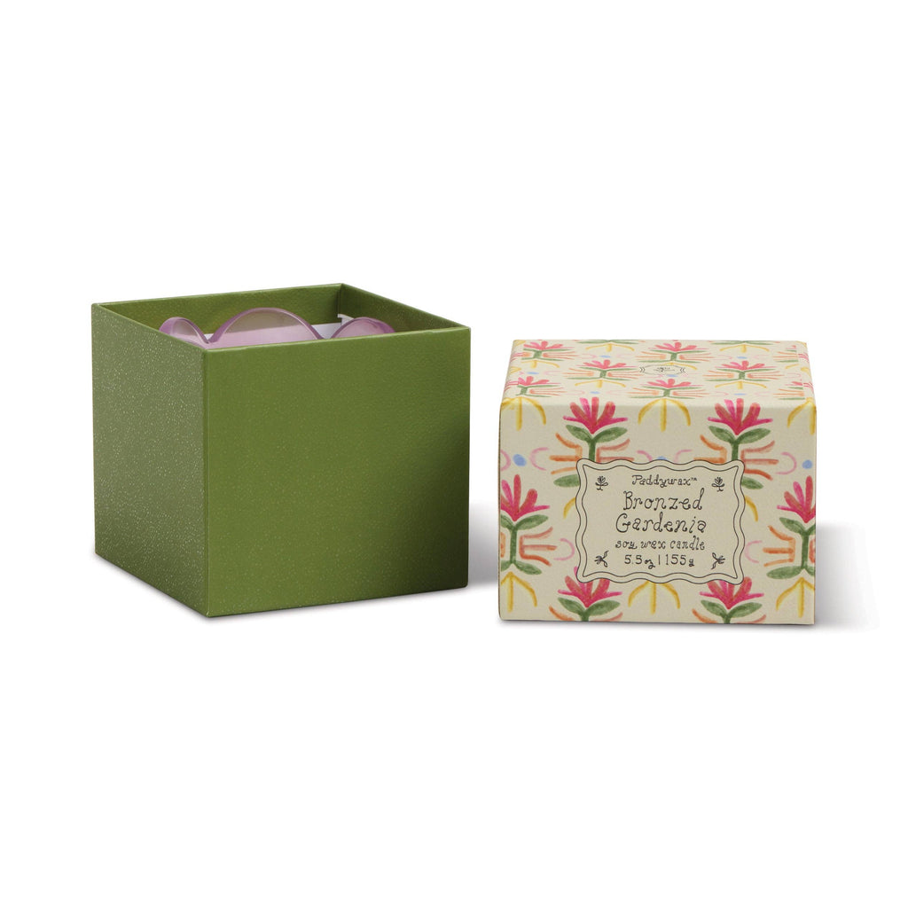 Tulip 5.5oz/155g Purple and Green Glass Candle - Bronzed Gardenia
