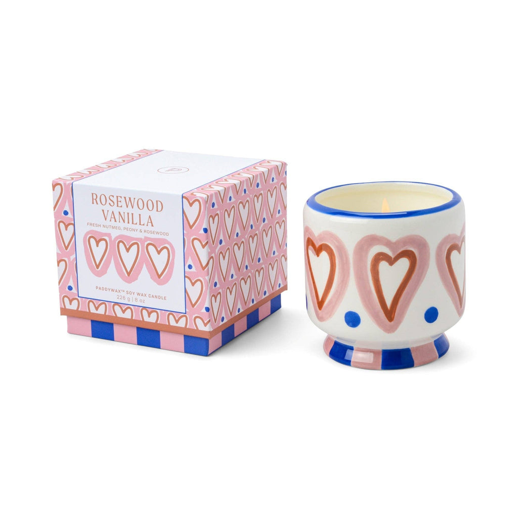 Paddywax A Dopo 8 oz./226g Hearts Ceramic Candle - Rosewood Vanilla