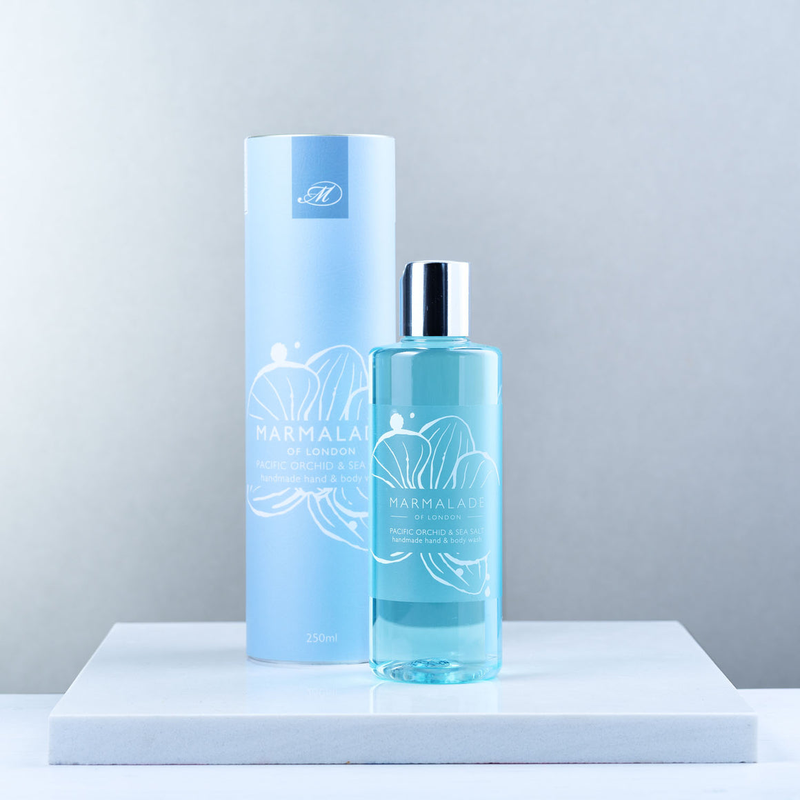 Marmalade of London Pacific Orchid & Sea Salt Hand & Body Wash with light blue packaging
