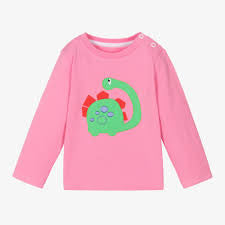 Blade and Rose Bright Dino Top which is Beautiful bright pink long sleeved with a funky green dino print on the front.   