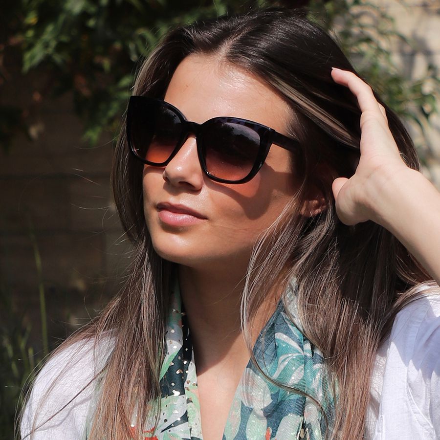 tortoiseshell recycled blue and black sunglasses