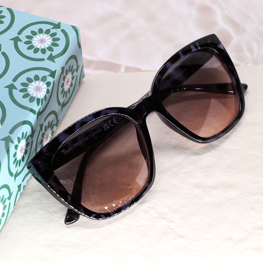 tortoiseshell recycled blue and black sunglasses