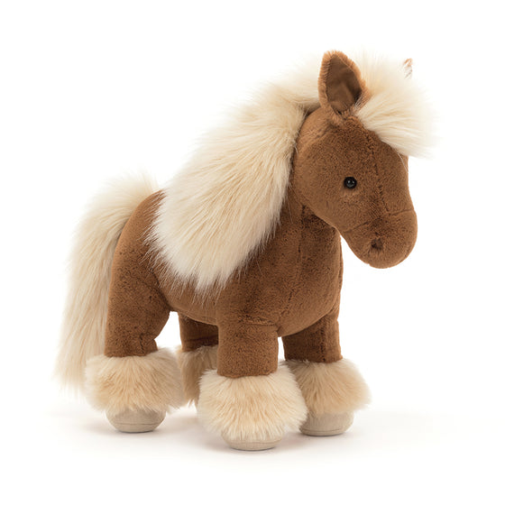 Who can resist Freya, with a toffee coat and a rich silky blonde mane and tail. A perfect addition to any stable !

 H32cm x W32cm

SAFETY & CARE

Tested to and passes the European Safety Standard for toys: EN71 parts 1, 2 & 3, for all ages.
 Not suitable for children under 12 months 
Hand wash only; do not tumble dry, dry clean or iron. Not recommended to clean in a washing machine.
Check all labels upon arrival of purchase.