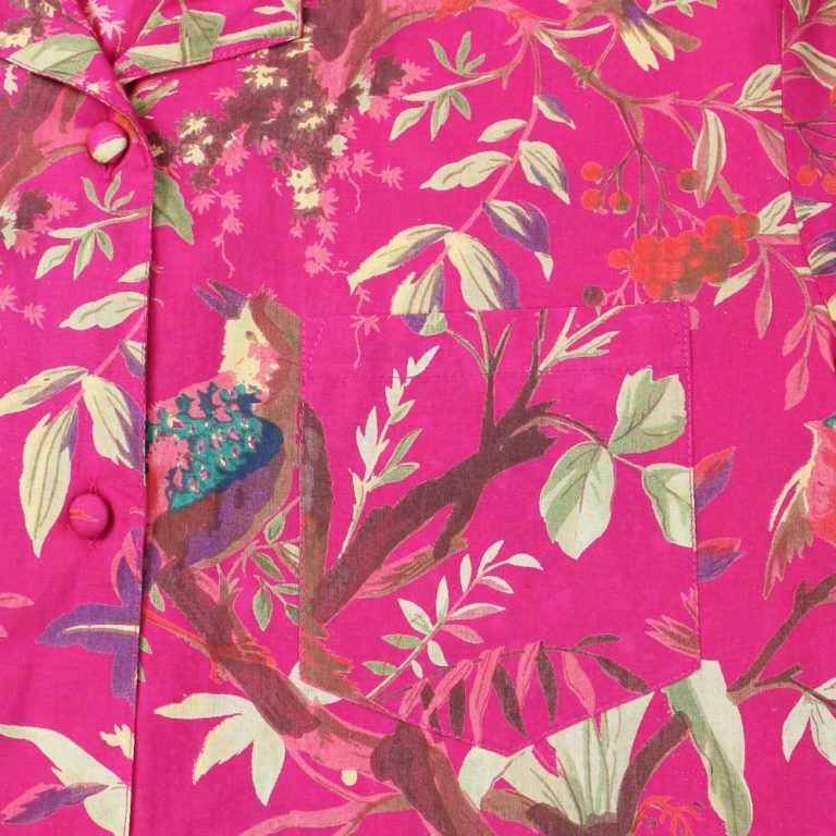 Powell Craft Hot Pink Bird Print Cotton Ladies Pyjamas